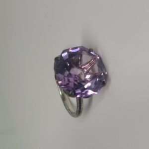 Tiffany Sterling Silver Sparkler Amethyst Solitaire Ring Size 7